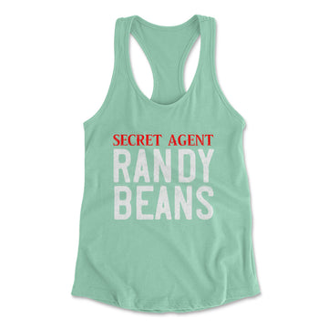 Secret Agent Randy Beans Womens Racerback Tank in Mint color